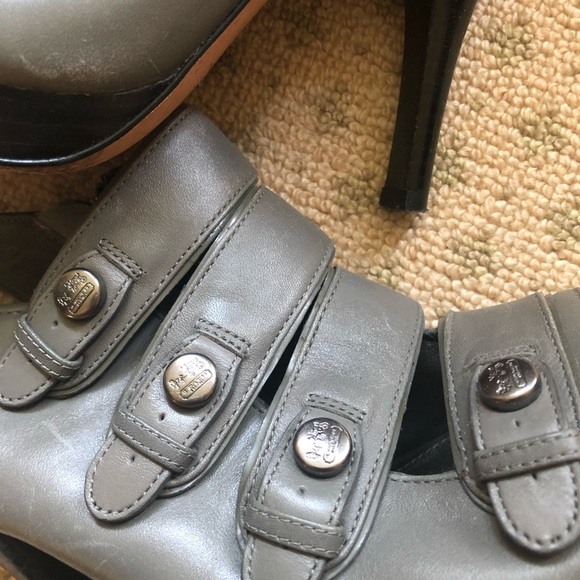 COACH SANDRA Platform Heels Gray (GRAPHITE) Size 8 - Picture 4 of 8